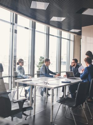 Corporate business team and manager in a meeting